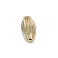 Golden vertical stripe bead jewelry accessory with metallic finish for DIY bracelet making - Vertical Stripe Oval Bead Style (YSN086-08)