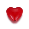 Polished red heart-shaped charm with bottom hole for DIY jewelry making - Red Heart-Shaped Bead Style (YSN086-12)