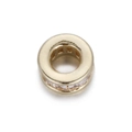Gold plated rondelle spacer bead with pavé set square zircons for DIY jewelry making - Gold Rhinestone Circle Spacer Style (YSN086-13)