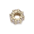 Gold plated bead with micro-pave round zircon crystals for DIY jewelry making - Gold Multi-Prong Rhinestone Large Hole Bead (YSN086-15)