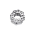 Silver bead charm with micro-paved sparkling cubic zirconia for DIY jewelry making - Silver Ring Rhinestone Spacer Style (YSN086-16)