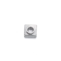 Geometric square spacer bead in silver finish with center hole for DIY jewelry making - Silver Square Center Hole Style (YSN086-18)