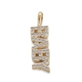Close-up of gold-plated BABY letter heart pendant with micro-pave white zircon stones - BABY Letter Zirconia Pendant (YSN066-06)
