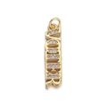 Detailed view of a gold-plated MOTHER pendant with micro-pave cubic zirconia settings - MOTHER Letter Zirconia Pendant (YSN066-10)