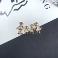 Pendentifs famille de quatre en plaqué or 14K sertis de zircons pour bijoux DIY - Style Famille de Quatre (PN019-3)