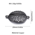 Colgante de concha con circonitas blancas y cobre negro para creación de joyería DIY - Estilo de Concha Negra (PN015-4)
