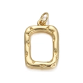 18K gold-plated rectangular pendant with hammered texture and vintage finish charm - Textured Rectangle Style