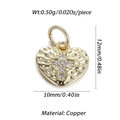 Dettaglio del ciondolo a croce cuore in rame dorato 12mm x 10mm con zirconi - Stile Croce Cuore (12)