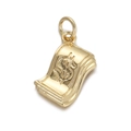 Polished gold money bag pendant with dollar sign engraving and bail for jewelry - Dollar Sign Bill Style