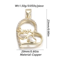 Golden copper heart pendant with Love lettering and embedded crystal stones for DIY jewelry - Pave Love Style (2)