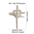 18K gold plated copper cross pendant with heart design and cubic zirconia stones - Heart Cross (DBN161-06)