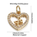 Dettaglio del ciondolo in rame a forma di cuore con zirconi e intaglio del numero 4 - Stile Numero 4 Traforato (6)