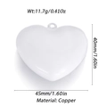 Ciondolo a cuore in rame smaltato bianco con dimensioni 45mm x 40mm e peso di 11,7g - Cuore Grande Aspetto Porcellana Bianca (91)