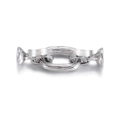 Zilveren gedraaide metalen ovale connector sluiting voor DIY sieraden kettingen maken - Zilverwit (YSN098-02)