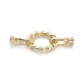 Gouden connector gesp met gedraaide touwtextuur voor sieraden maken en kettingen - Twist Ring Stijl Goud (YSN098-03)