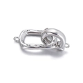Zilveren geometrische afneembare sluiting voor DIY-sieraden en truikettingen - Vloeiend Minimalistisch Zilver (YSN098-06)