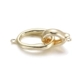 DIY-connector voor sieraden met een 18-karaats vergulde dubbele ringstructuur voor ketting - Gepolijst 18K Goud Effect (YSN098-07)