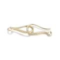 Vergulde sieradensluiting met micro-zirkonia en een verbindende ring - Gouden Gebogen Strass Haaksluiting (YSN098-15)