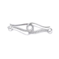 Zilveren infinity sieraad connector met zirkoon voor DIY halskettingen - Zilveren Gebogen Strass Haaksluiting (YSN098-16)