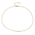 18K gold-plated rectangle link chain necklace with adjustable lobster clasp and extension - Gold Lips Link Chain Necklace