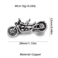 Detailed vintage copper motorcycle pendant showing exact dimensions and 4.10g weight - Gold Vintage Motorcycle (100-12)