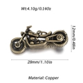 Detail shot of vintage copper motorcycle charm with measurements and weight specifications - Bronze Vintage Motorcycle (100-13)