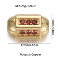 Pendentif barillet plaqué or 14K avec zircons rouges et détails de taille affichés - Perle de Tonneau en Zirconia Rouge (2)
