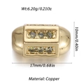 Perle en cuivre plaqué or 14K avec zircons verts pour la création de bijoux - Perle de Tonneau en Zirconia Verte (4)
