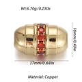 Perle en laiton plaqué or 14K avec zircon rouge pour création bijoux DIY 17mm - Perle en Zirconia Rouge Foncé (6)