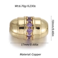 Perle en cuivre doré avec zircon violet pour accessoires de bracelet DIY - Perle en Zirconia Violet (9)