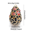 Pendentif œil maléfique en cuivre plaqué or 14K avec émail noir et accents rouges - Pendentif Oeil du Diable en Émail Noir (10)