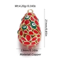 Pendentif goutte d'eau en cuivre plaqué or 14K avec émail rouge et vert vibrant - Pendentif Oeil du Diable Émail Rouge & Vert (12)