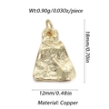Trapezförmiger 14K vergoldeter Messinganhänger mit Hammerschlagstruktur für DIY-Schmuck - Gehämmerter Trapez-Stil (YSN079-08) / Gold