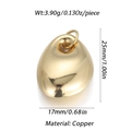 Goldener unregelmäßiger Messinganhänger in Kieselform für DIY Schmuck 3,9g - Kieselsteinform-Stil (YSN079-10) / Gold