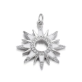 Zilveren sterhanger met wit emaille-inlay en sprankelende zirkonia-kristallen - Ster Zon Stijl Zilver (106-02)
