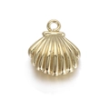 Gepolijste gouden schelphanger met gedetailleerde textuur voor DIY-sieraden - Sint-jakobsschelp Vorm Goud (106-03)