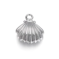 Zilveren schelphanger met radiale textuur voor het maken van DIY-sieraden - Sint-jakobsschelp Vorm Zilver (106-04)