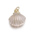 Elegante parelroze schelphanger met gouden lus voor DIY sieraden en kettingen - Roze Sint-jakobsschelp Goud Kader (106-05)