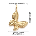 Goldener Schmetterlingsanhänger aus Kupfer für DIY-Schmuck mit Flügelstruktur - Schmetterlingsrelief-Stil (YSN012-07)