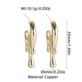 Golden liquid lava style copper earrings with 33mm height and 10.1g weight variant - Gold Lava Fluid Dripping Style (YSE046-07)