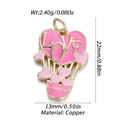 Pink enamel heart-shaped hot air balloon pendant in copper with gold trim and LOVE relief - Pink Hot Air Balloon LOVE (4)