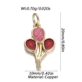 Pink and red glitter balloon heart pendant in copper finish for DIY jewelry - Colorful Balloon Bunch (5)