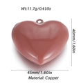 Ciondolo a cuore in rame lucido color terracotta, larghezza 45 mm per gioielli - Cuore Lucido Marrone Rosso (95)