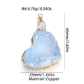 Elegante ciondolo a cuore in rame placcato oro con cristalli di zircone blu chiaro - Sfaccettatura Chiara Blu Chiaro (271)
