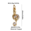 Golden copper treble clef music note pendant with sparkling zircon inlays for DIY jewelry - Treble Clef Style (3)