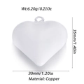 Ciondolo a forma di cuore in rame opaco bianco per collane e bracciali fai-da-te - Cuore Bianco Opaco Medio (97)