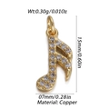 Eighth note jewelry pendant in gold finish with sparkling cubic zirconia crystals - Pave Set Eighth Note Style (4)