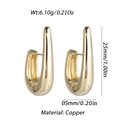 U-shaped gold-tone geometric hoop earrings in copper material weighing 6.10g - Gold Simple U-shaped Hoop (YSE046-14)