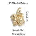 Goldener Kaninchen-Anhänger aus Messing für DIY-Schmuck, 13x10 mm groß und 1,50 g schwer - Kauernder Hasen Stil (YSN065-10)