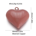 Ciondolo a cuore rosa polvere in rame con dimensioni di 35 mm altezza e 30 mm - Lacca Rosa Pasta di Fagioli (100)